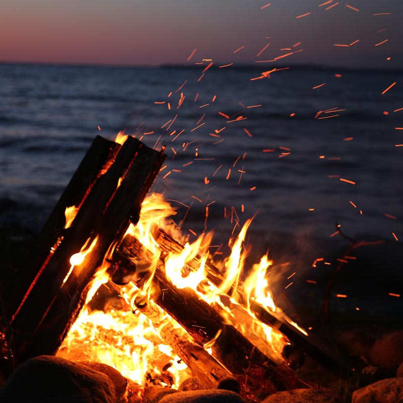 close up of bonfire